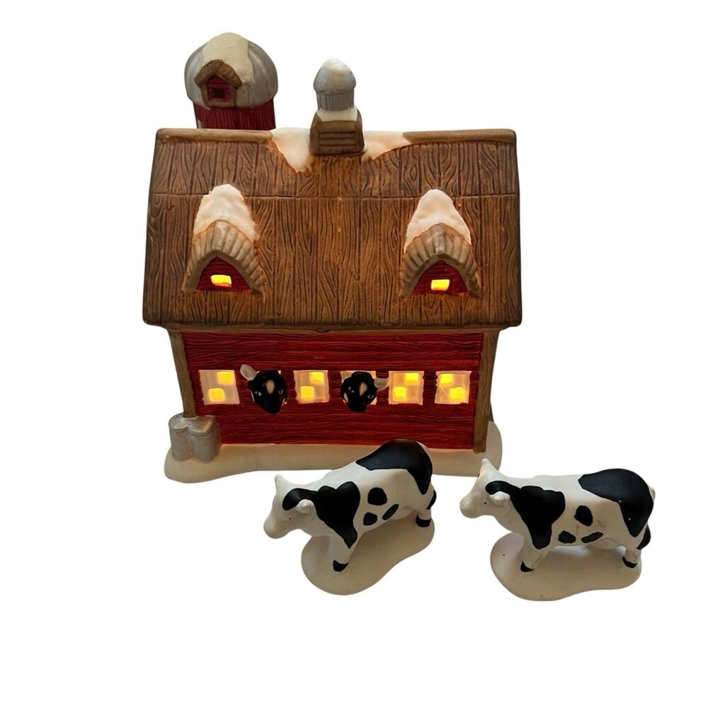 St. Nicholas Square Village Collection “Pete's Dairy Best Creamery" With 2 Cows